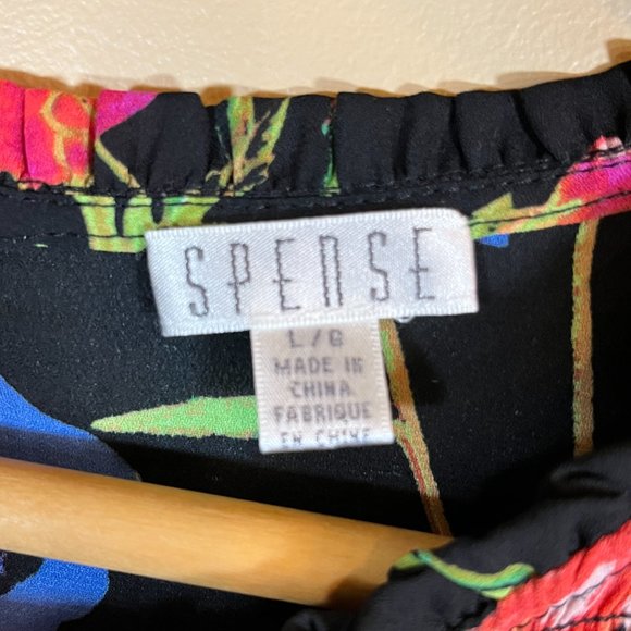 REDUCED! #115 Spense Stunning Floral Sleeveless Top, Size L - Picture 4 of 5